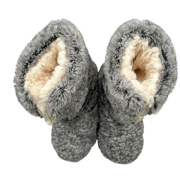 Dearfoams Women's Gray No Sweat Comfort Bootie Slipper Size 5-6 - Picture 3 of 11